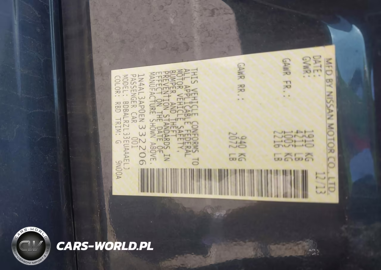 2014 Nissan Altima 2.5 S VIN:1N4AL3AP0EN332206 - 9
