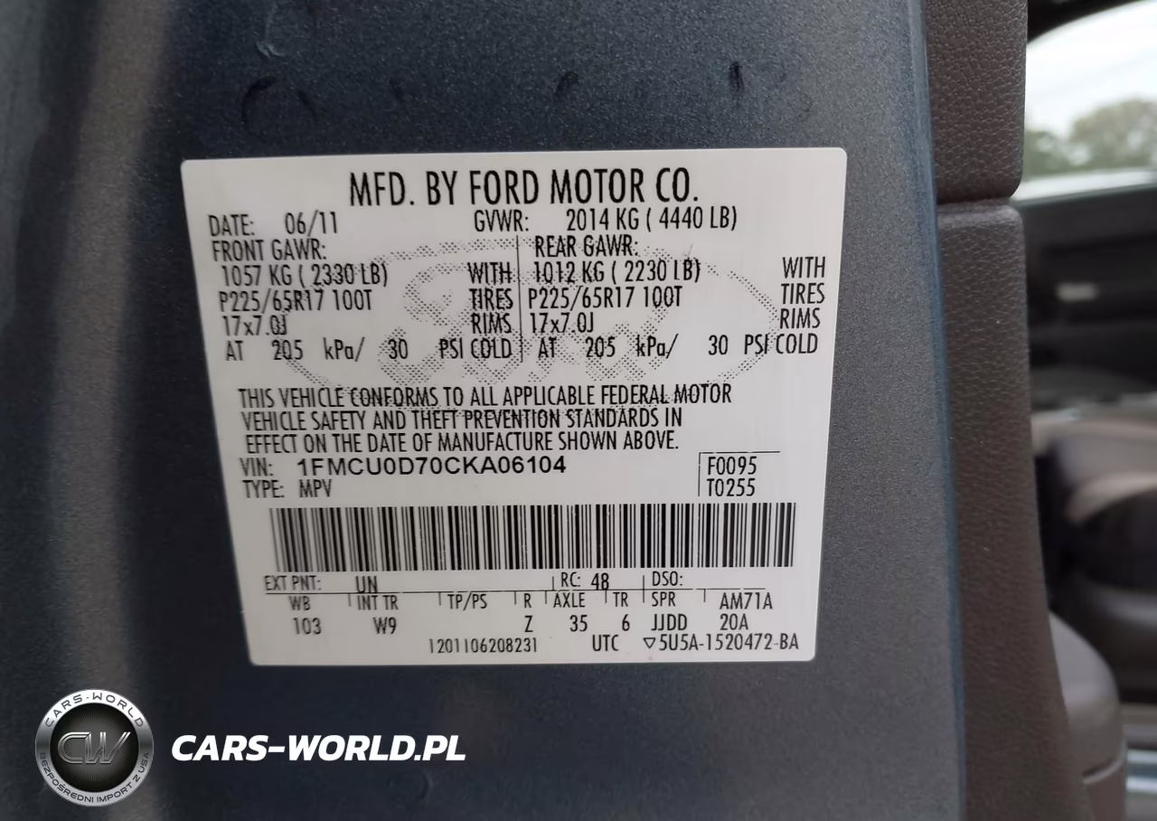 2012 Ford Escape Xlt VIN:1FMCU0D70CKA06104 - 9