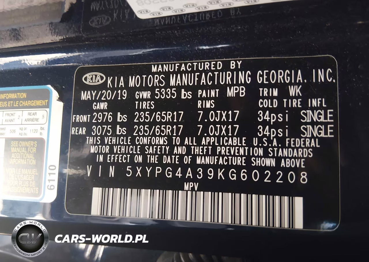 2019 Kia Sorento 2.4L Lx VIN:5XYPG4A39KG602208 - 9