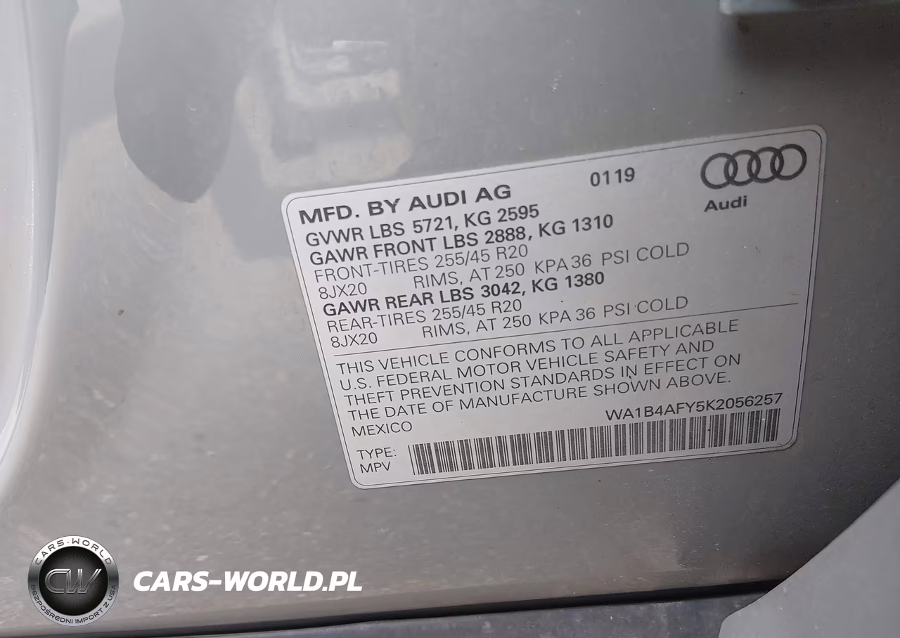 2019 Audi Sq5 3.0T Premium VIN:WA1B4AFY5K2056257 - 9