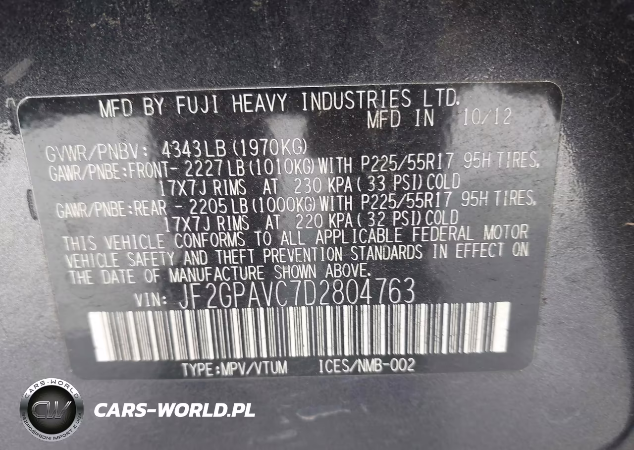 2013 Subaru Xv Crosstrek 2.0I Premium VIN:JF2GPAVC7D2804763 - 9