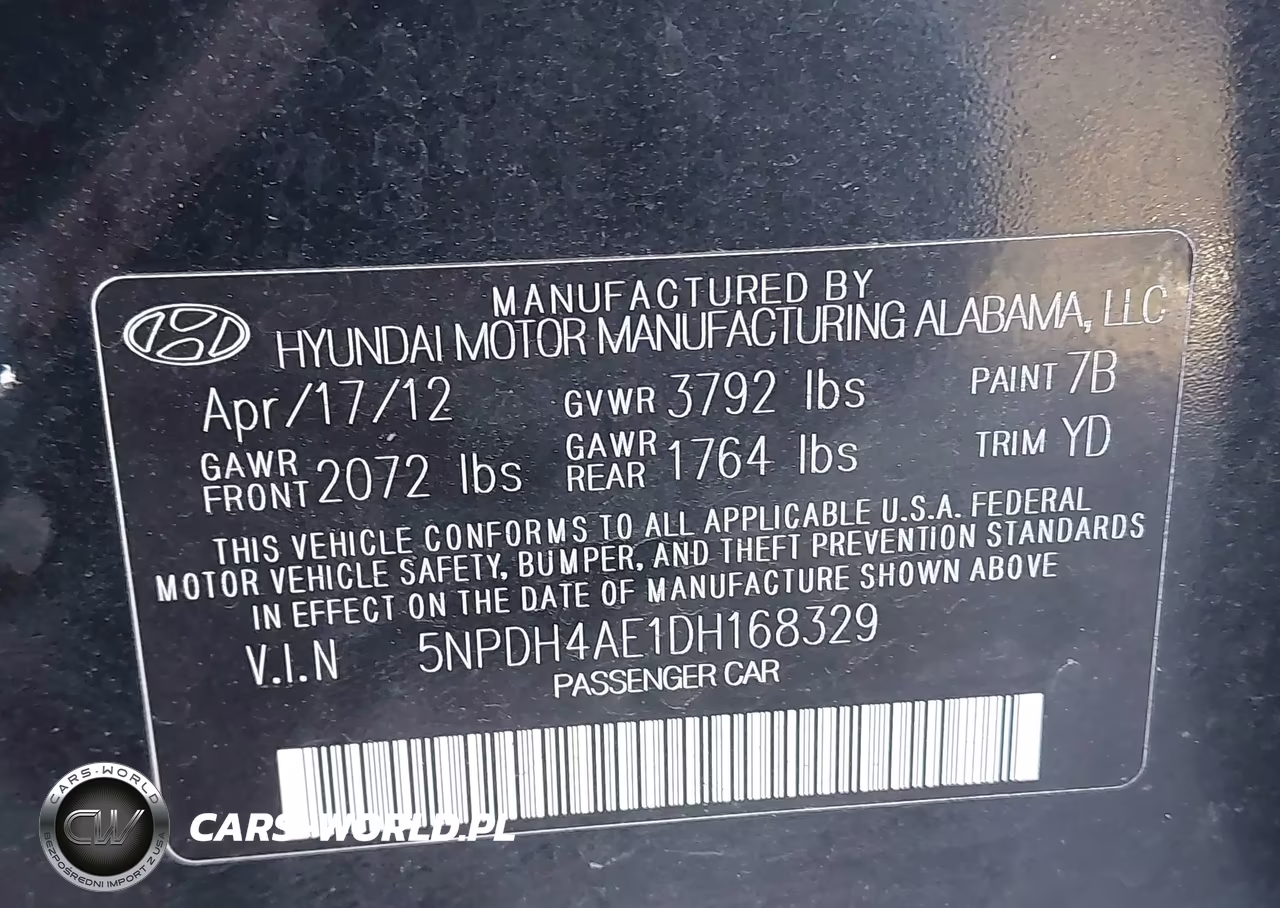 2013 Hyundai Elantra Gls VIN:5NPDH4AE1DH168329 - 9