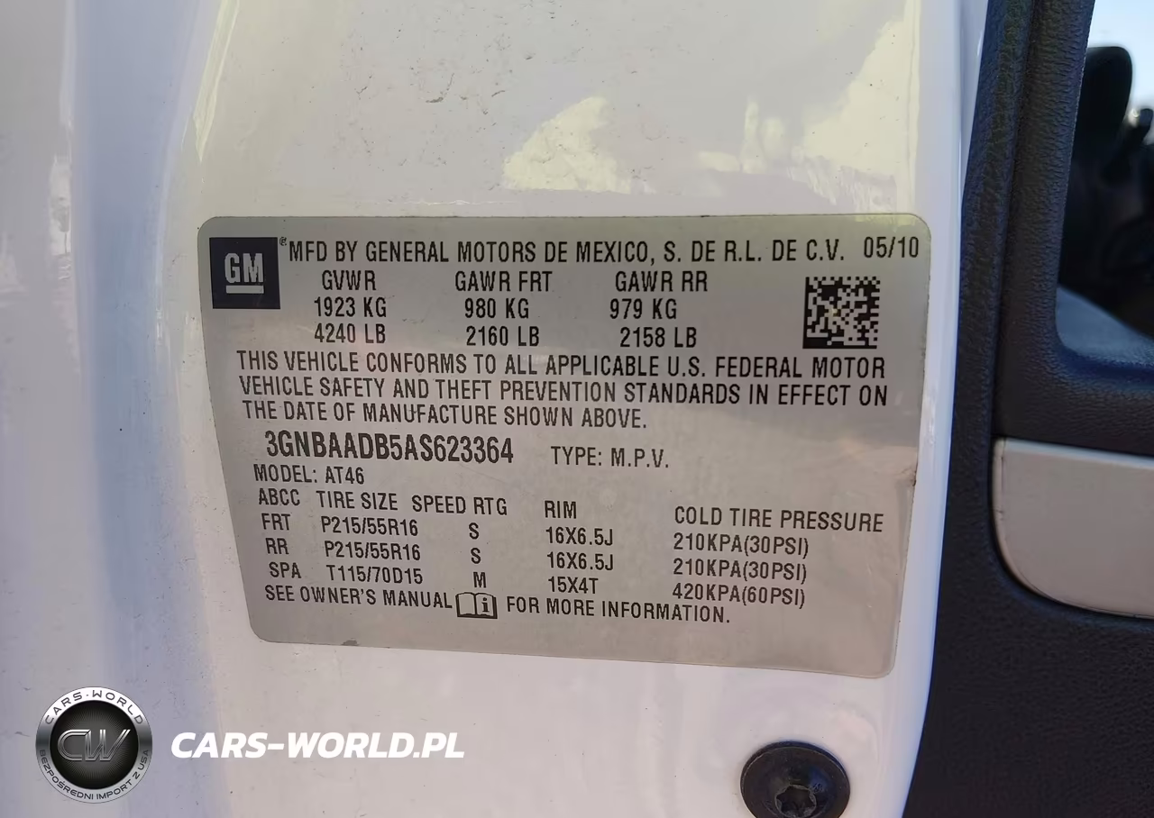 2010 Chevrolet Hhr Ls VIN:3GNBAADB5AS623364 - 9