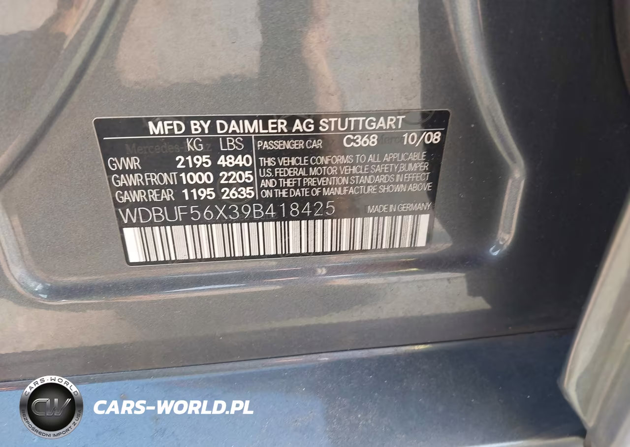 2009 Mercedes-Benz E 350 VIN:WDBUF56X39B418425 - 9