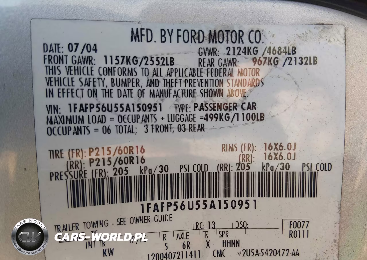2005 Ford Taurus Sel VIN:1FAFP56U55A150951 - 9