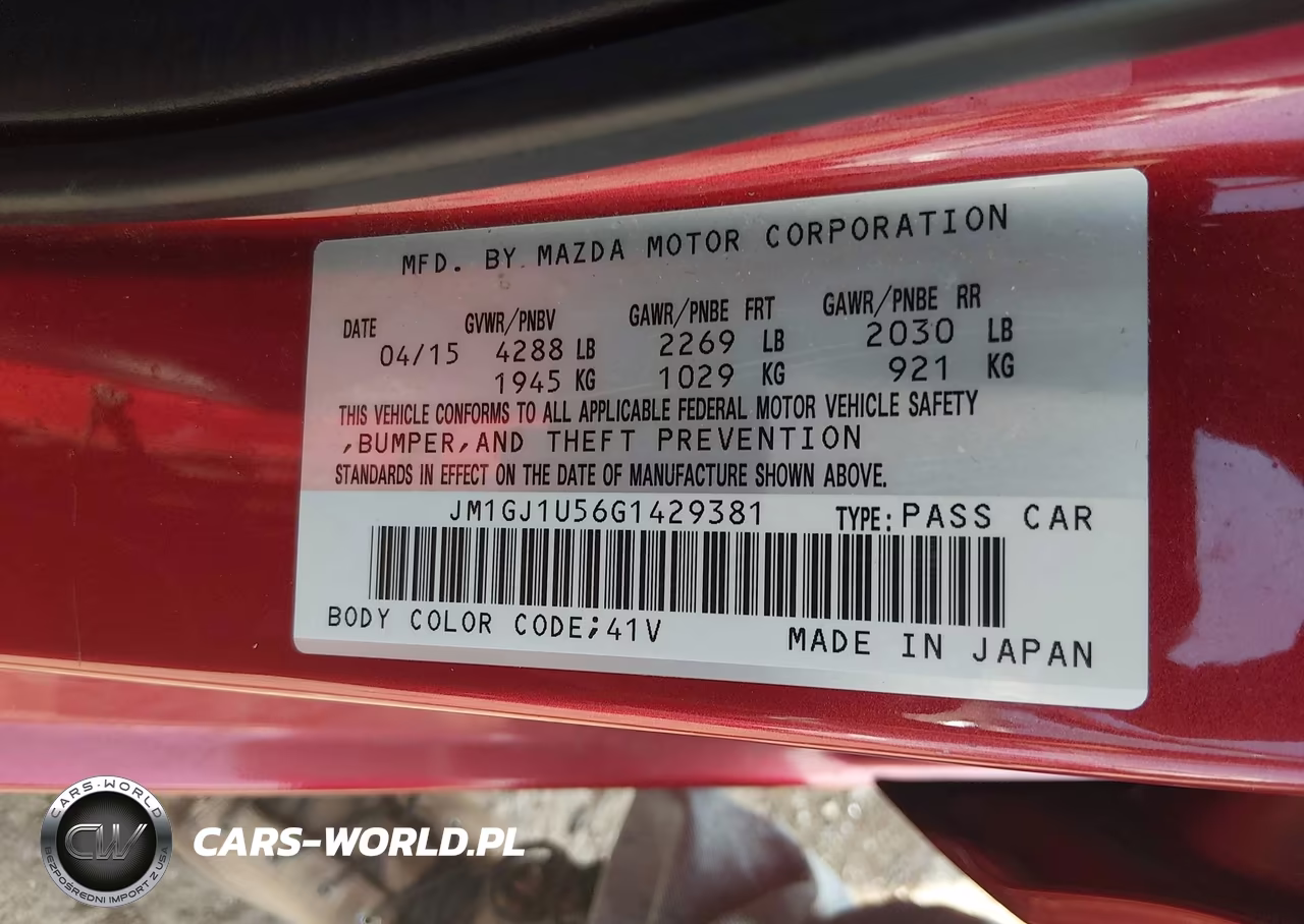 2016 Mazda Mazda6 I Sport VIN:JM1GJ1U56G1429381 - 9