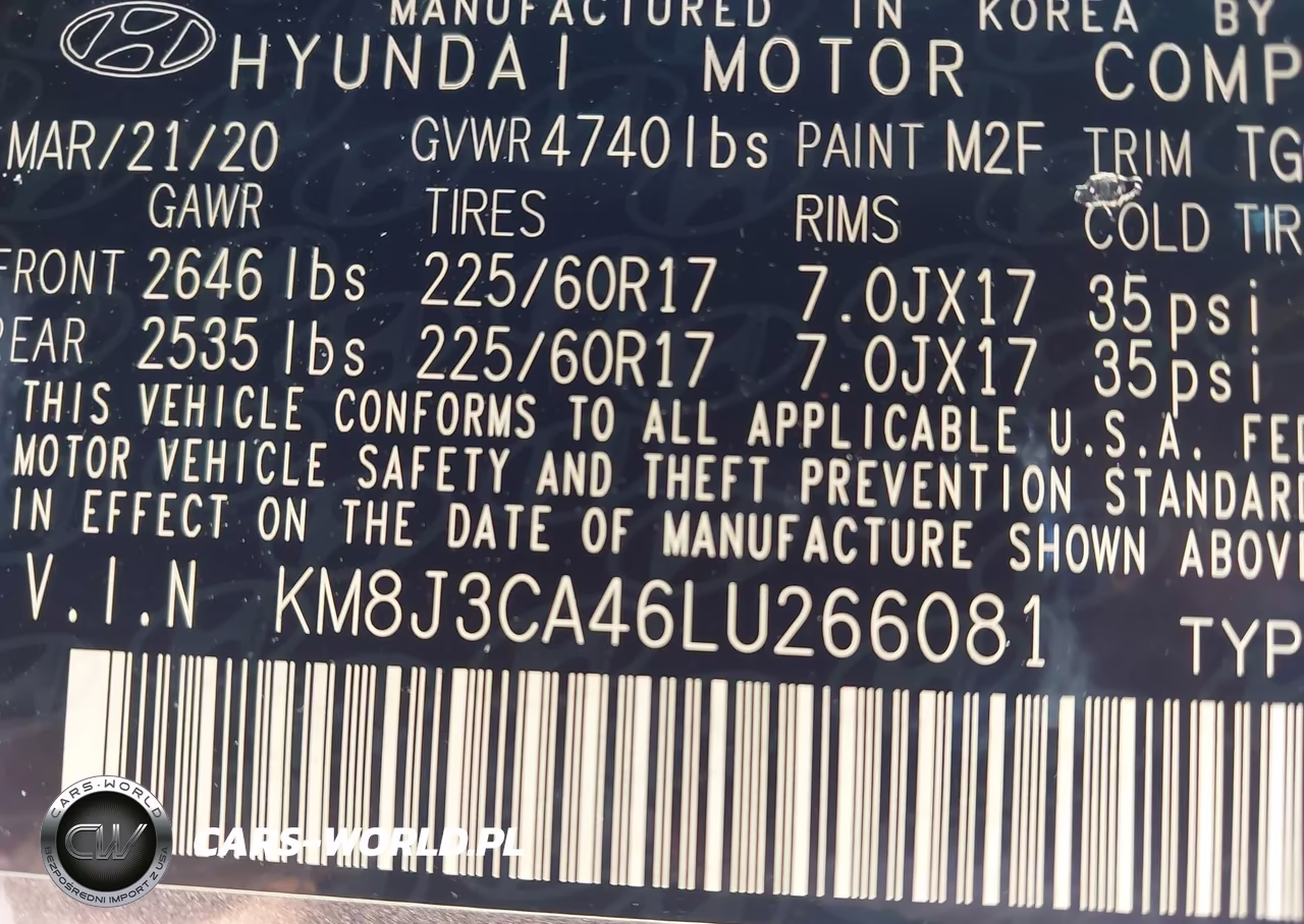 2020 Hyundai Tucson Value VIN:KM8J3CA46LU266081 - 9