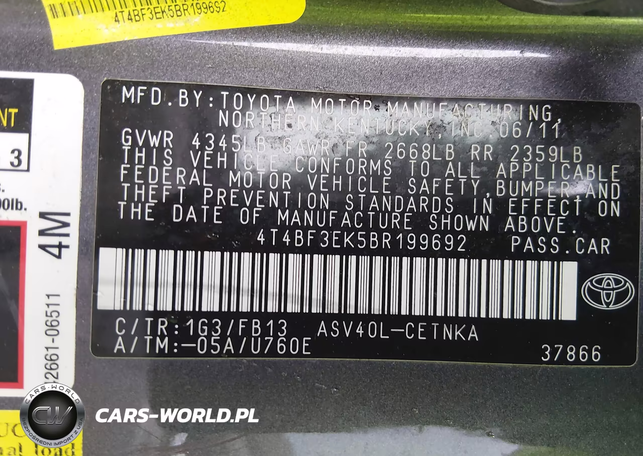 2011 Toyota Camry Le VIN:4T4BF3EK5BR199692 - 9