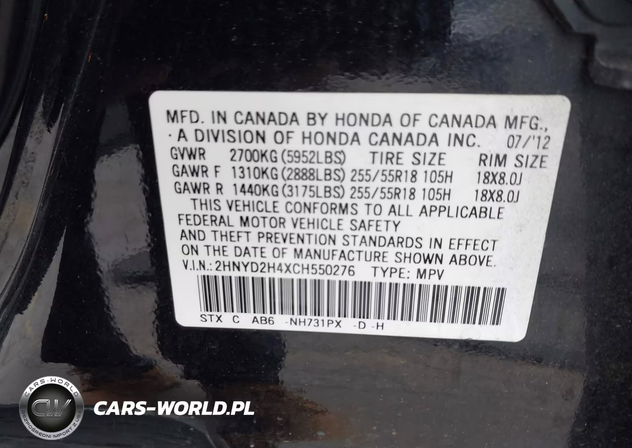 2012 Acura Mdx Technology Package VIN:2HNYD2H4XCH550276 - 9