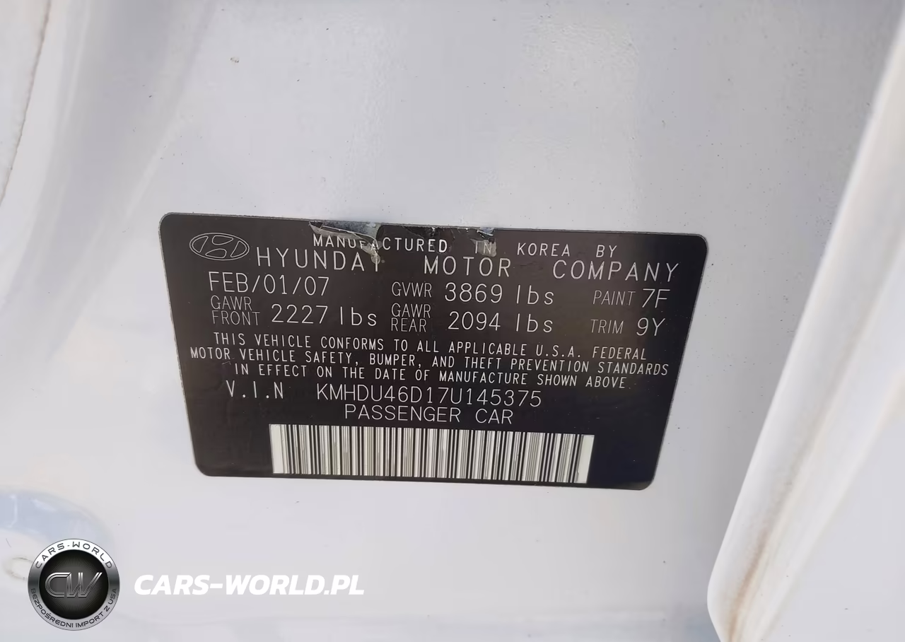 2007 Hyundai Elantra Gls-Limited-Se VIN:KMHDU46D17U145375 - 9