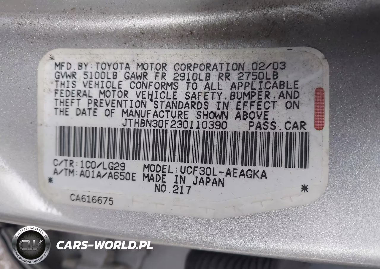 2003 Lexus Ls 430 VIN:JTHBN30F230110390 - 9