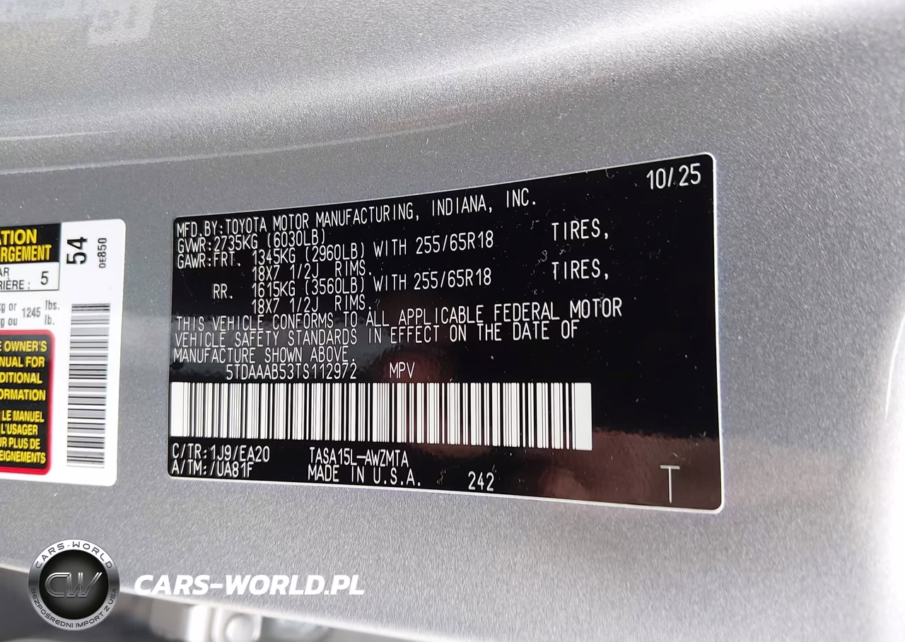 2026 Toyota Grand Highlander Xle VIN:5TDAAAB53TS112972 - 9