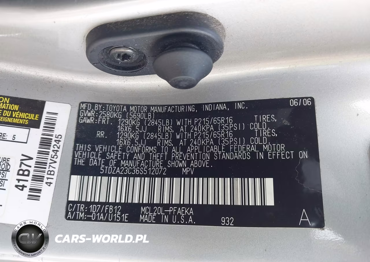 2006 Toyota Sienna Ce VIN:5TDZA23C36S512072 - 9