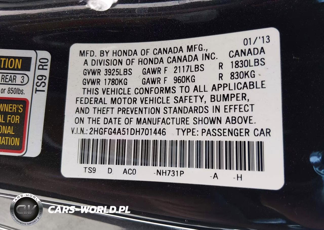 2013 Honda Civic Si VIN:2HGFG4A51DH701446 - 17
