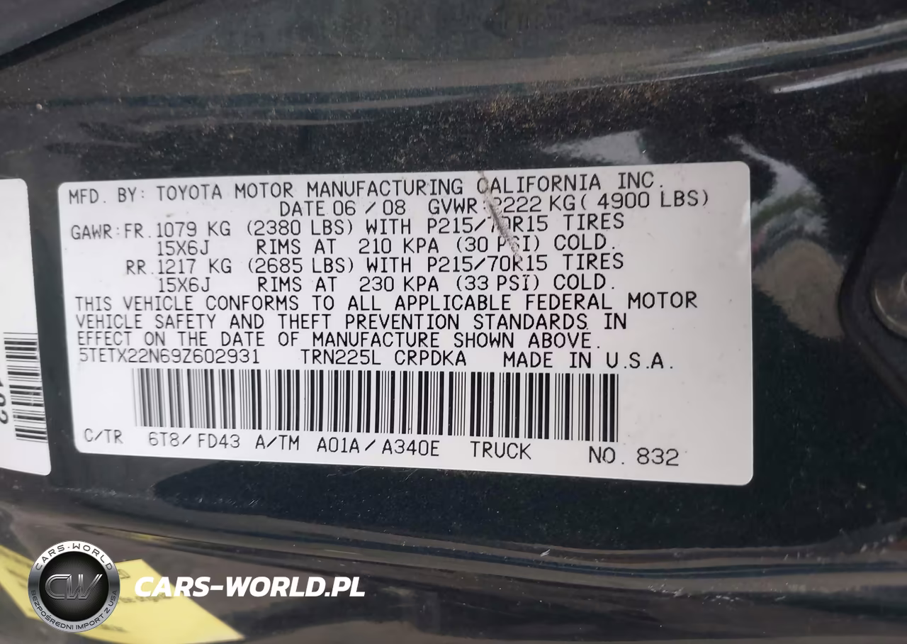 2009 Toyota Tacoma VIN:5TETX22N69Z602931 - 9
