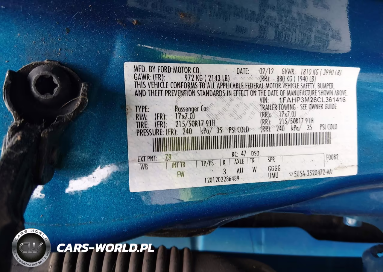 2012 Ford Focus Sel VIN:1FAHP3M28CL361416 - 9