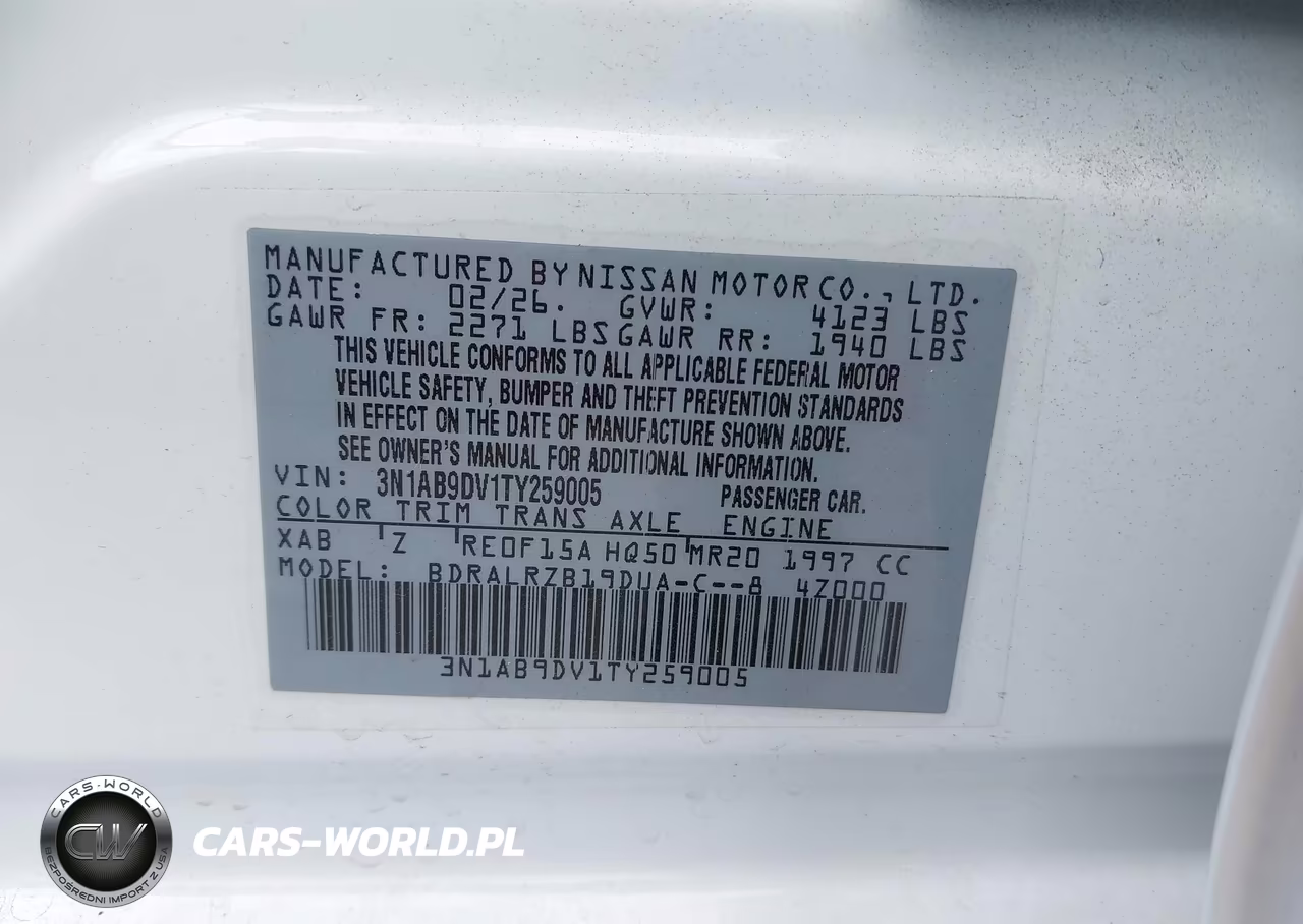 2026 Nissan Sentra Sr VIN:3N1AB9DV1TY259005 - 9