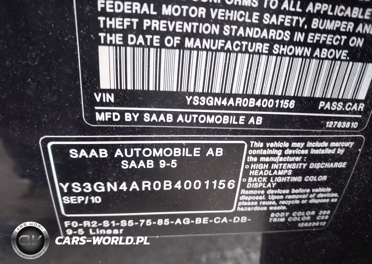 2011 Saab 9-5 Turbo4-Turbo4 Premium VIN:YS3GN4AR0B4001156 - 9