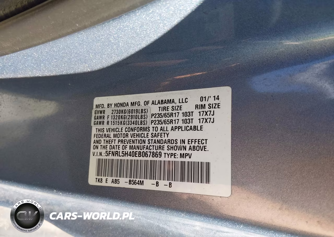 2014 Honda Odyssey Ex VIN:5FNRL5H40EB067869 - 9