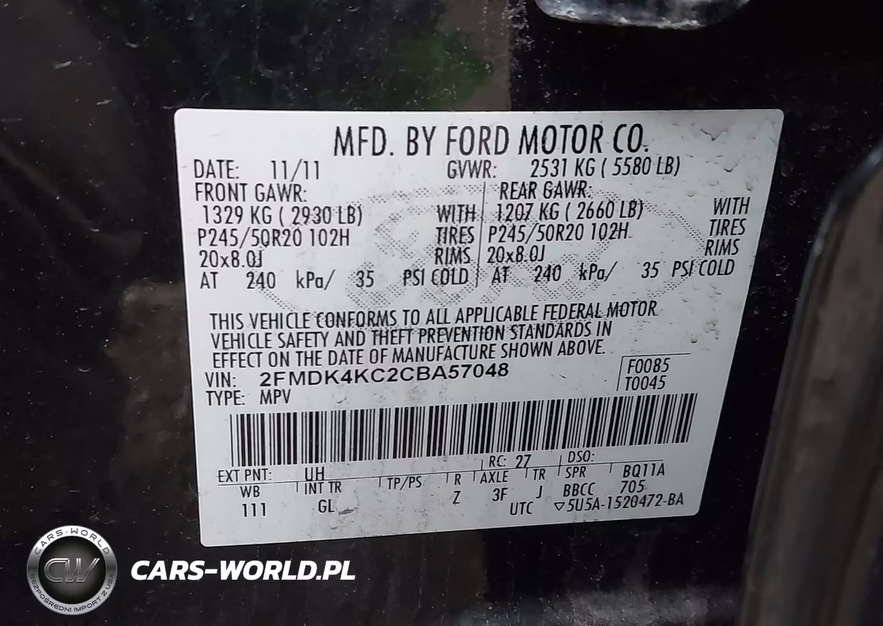 2012 Ford Edge Limited VIN:2FMDK4KC2CBA57048 - 9