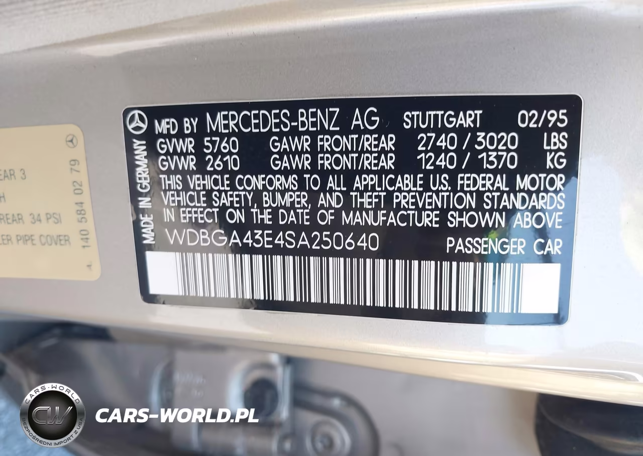 1995 Mercedes-Benz S 420 VIN:WDBGA43E4SA250640 - 9