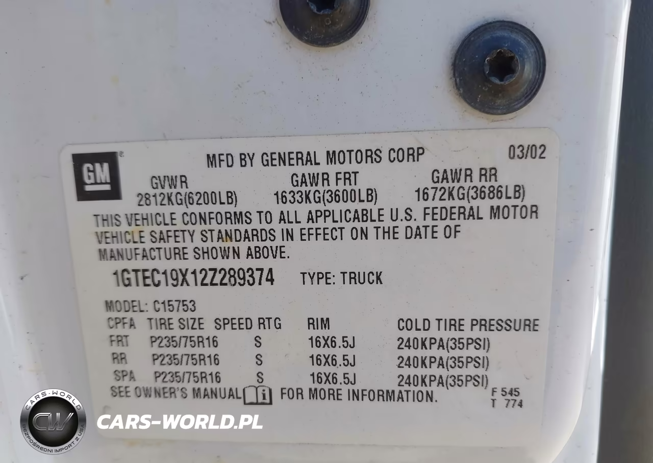 2002 GMC Sierra 1500 Standard VIN:1GTEC19X12Z289374 - 9
