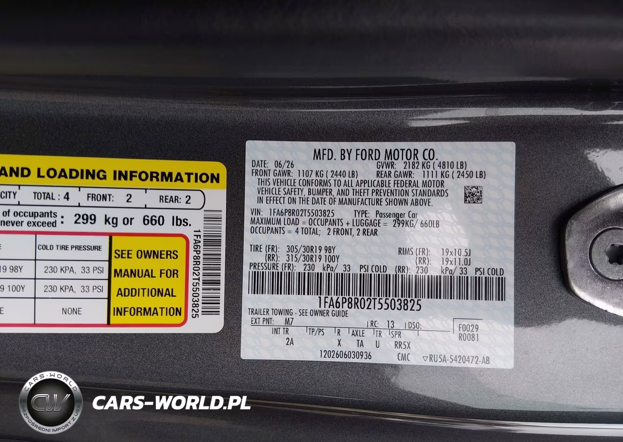 2026 Ford Mustang Dark Horse Fastback VIN:1FA6P8R02T5503825 - 9