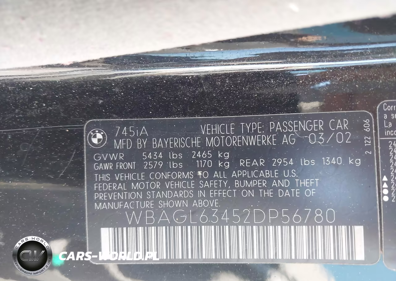 2002 BMW 745I VIN:WBAGL63452DP56780 - 9