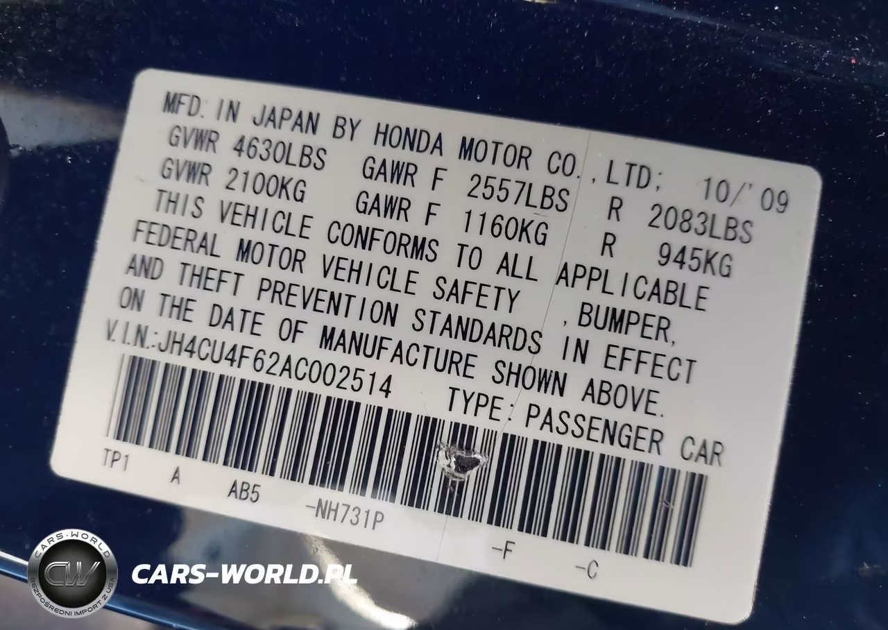 2010 Acura Tsx 3.5 VIN:JH4CU4F62AC002514 - 9