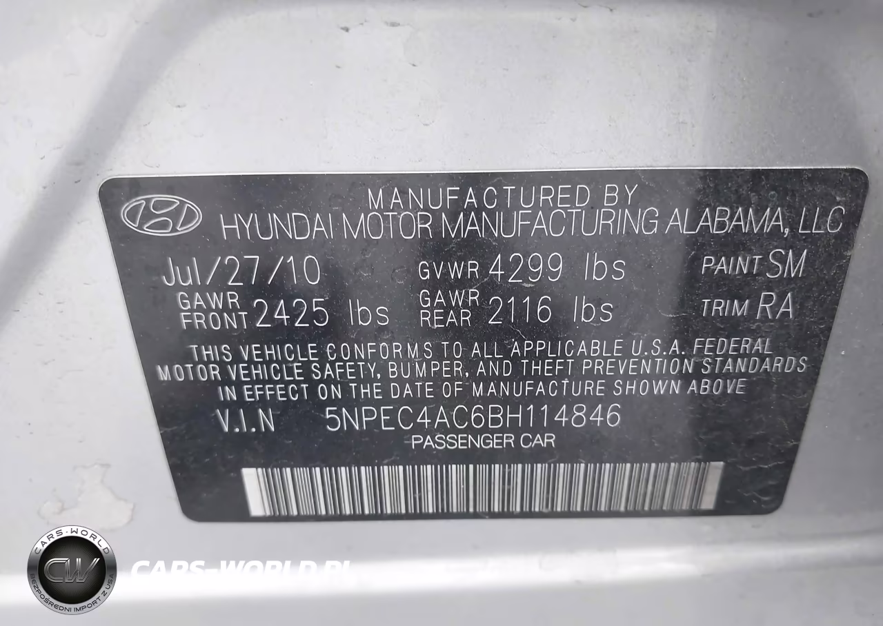 2011 Hyundai Sonata Se VIN:5NPEC4AC6BH114846 - 9