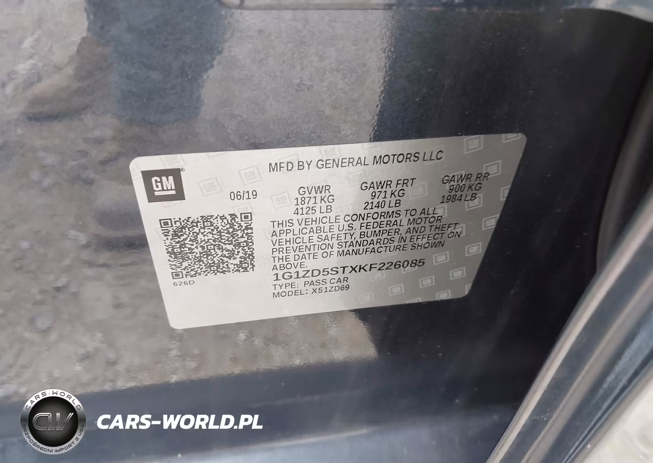 2019 Chevrolet Malibu Lt VIN:1G1ZD5STXKF226085 - 9
