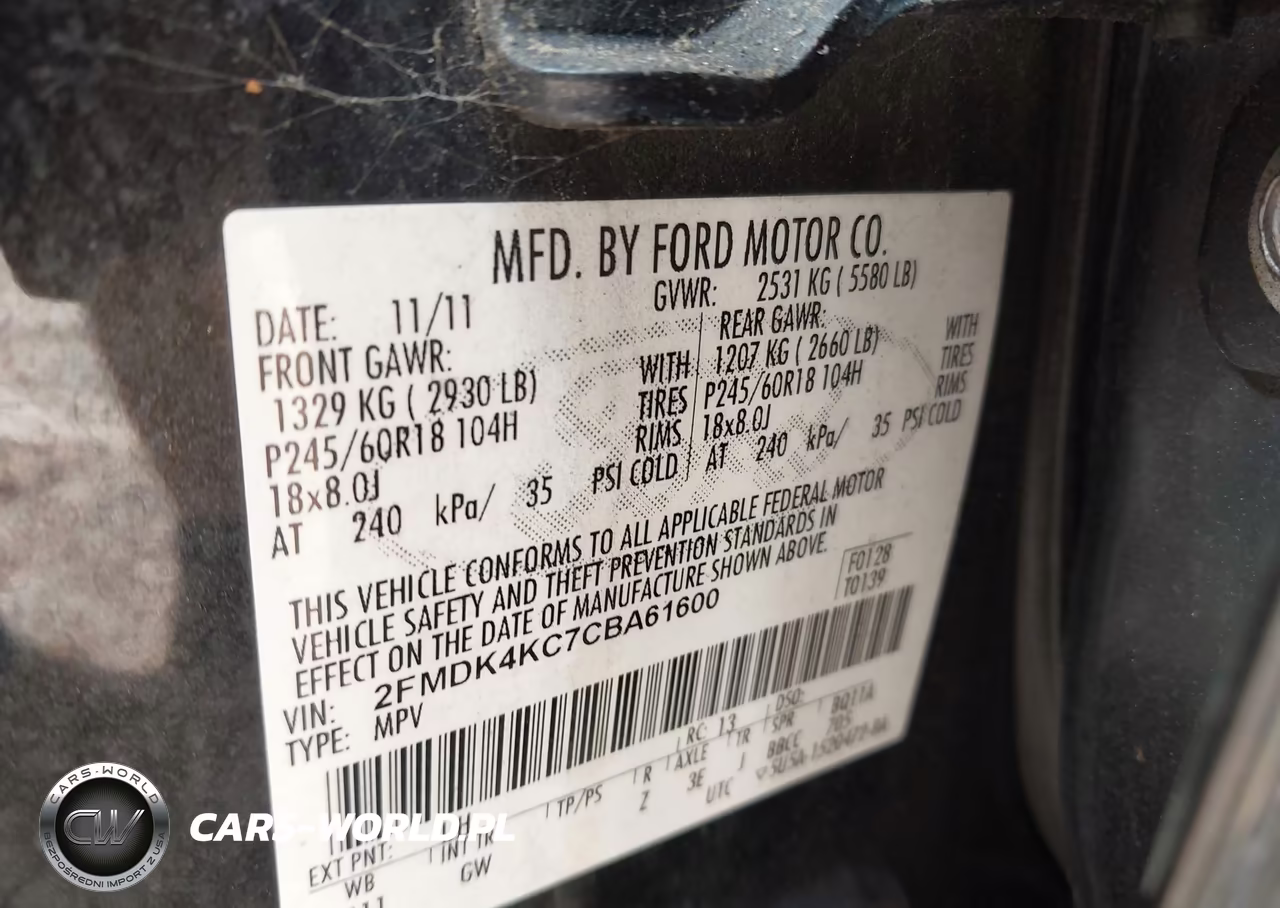 2012 Ford Edge Limited VIN:2FMDK4KC7CBA61600 - 9