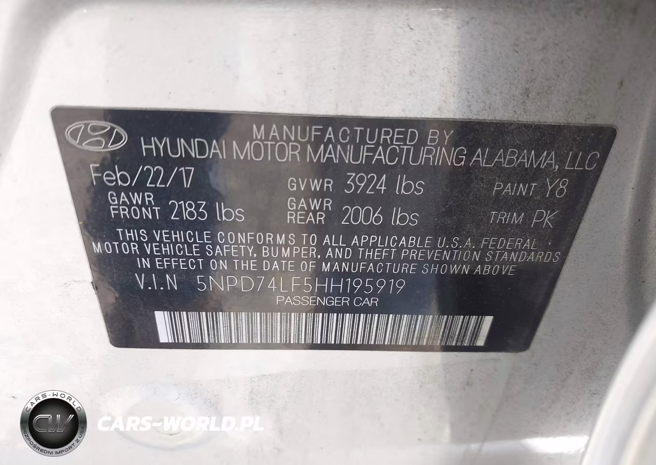 2017 Hyundai Elantra Se VIN:5NPD74LF5HH195919 - 9