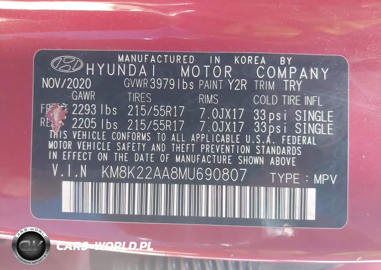 2021 Hyundai Kona Sel VIN:KM8K22AA8MU690807 - 9