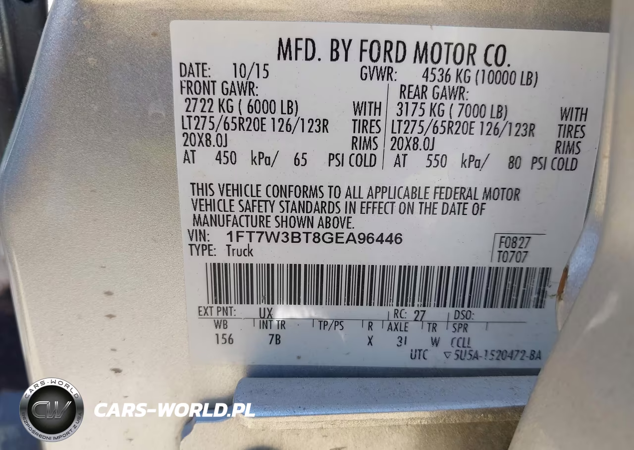 2016 Ford F-350 Lariat VIN:1FT7W3BT8GEA96446 - 8