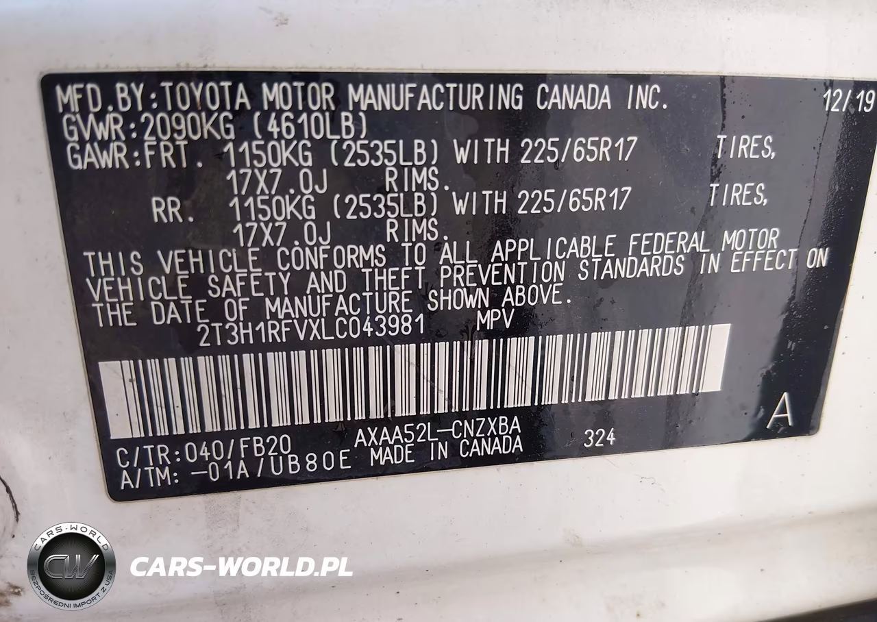 2020 Toyota Rav4 Le VIN:2T3H1RFVXLC043981 - 9