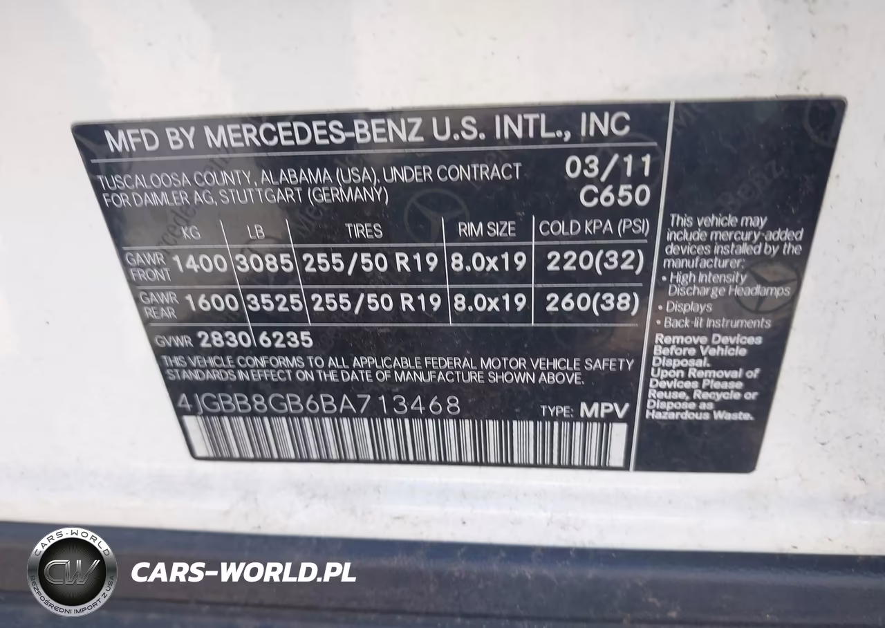 2011 Mercedes-Benz Ml 350 4Matic VIN:4JGBB8GB6BA713468 - 9