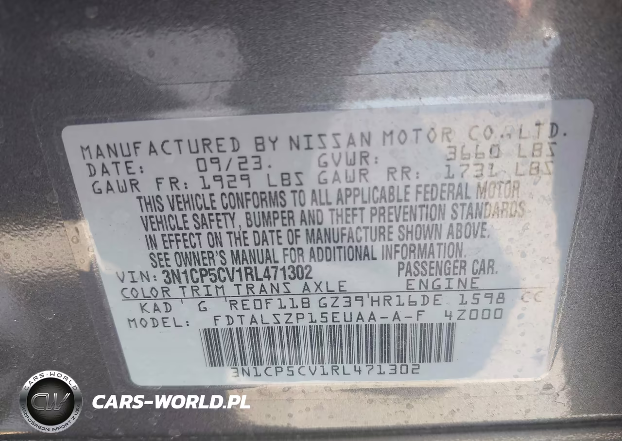 2024 Nissan Kicks Sv Xtronic Cvt VIN:3N1CP5CV1RL471302 - 9