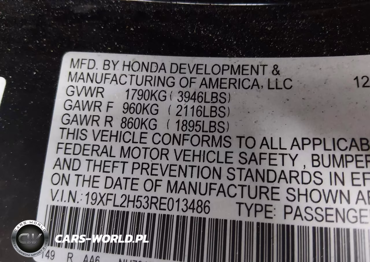 2024 Honda Civic Lx VIN:19XFL2H53RE013486 - 9