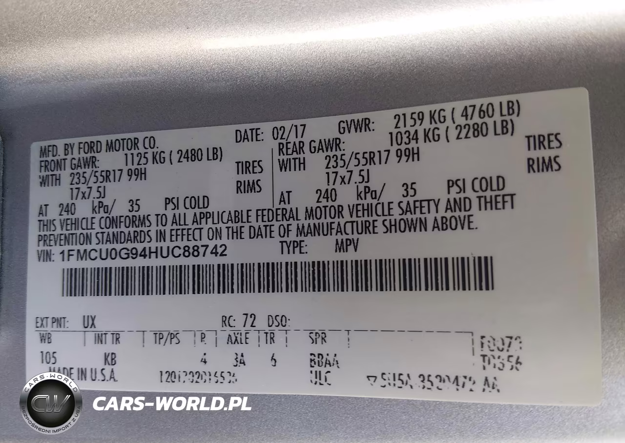 2017 Ford Escape Se VIN:1FMCU0G94HUC88742 - 9