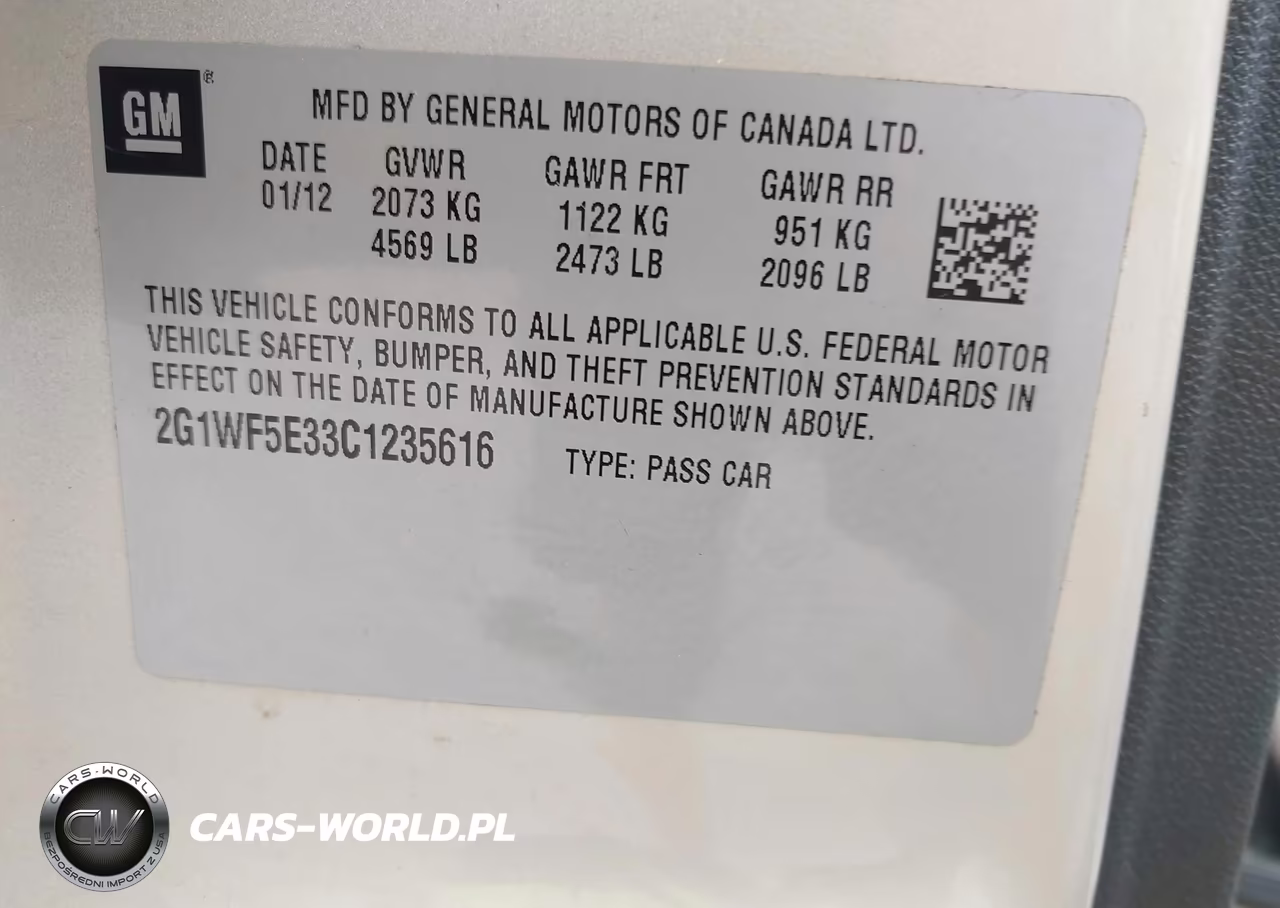 2012 Chevrolet Impala Ls VIN:2G1WF5E33C1235616 - 9