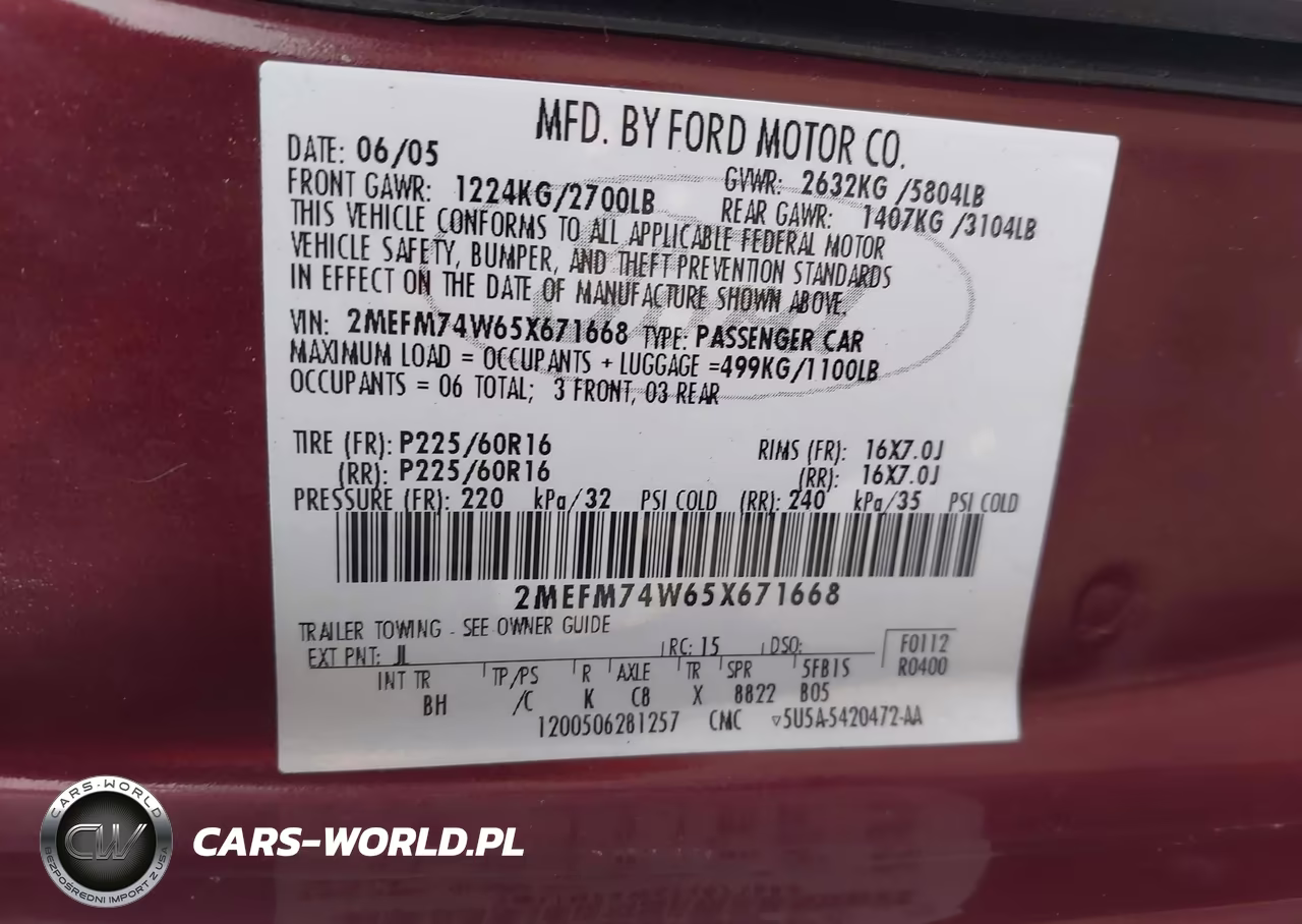 2005 Mercury Grand Marquis Gs VIN:2MEFM74W65X671668 - 9