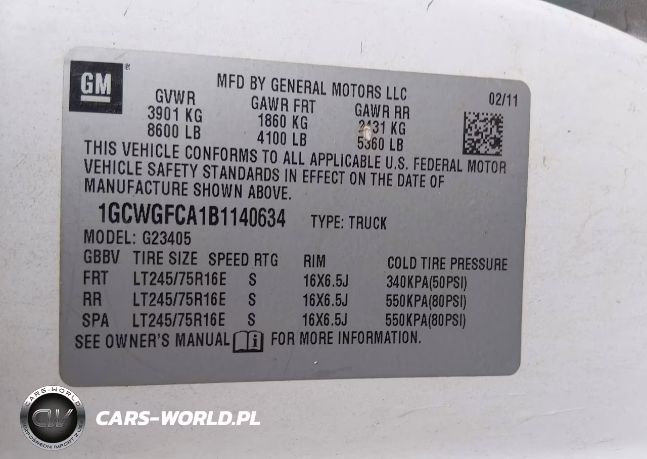 2011 Chevrolet Express 2500 Work Van VIN:1GCWGFCA1B1140634 - 9