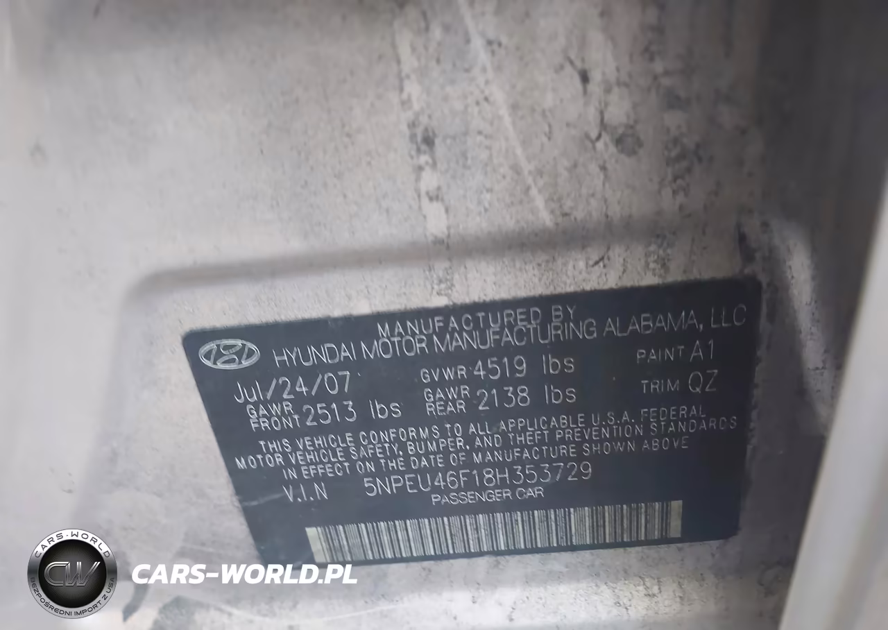 2008 Hyundai Sonata Limited V6-Se V6 VIN:5NPEU46F18H353729 - 9