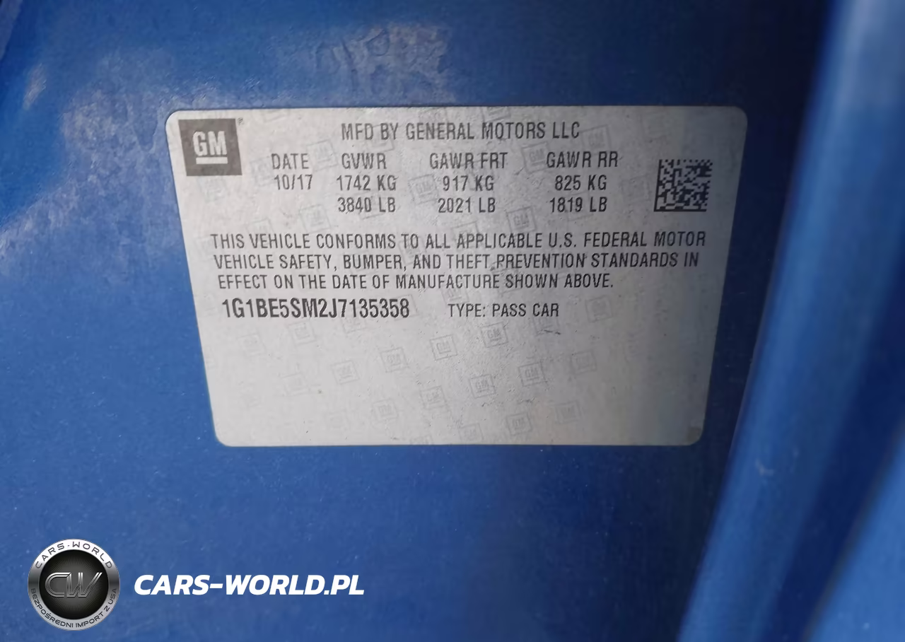 2018 Chevrolet Cruze Lt Auto VIN:1G1BE5SM2J7135358 - 9