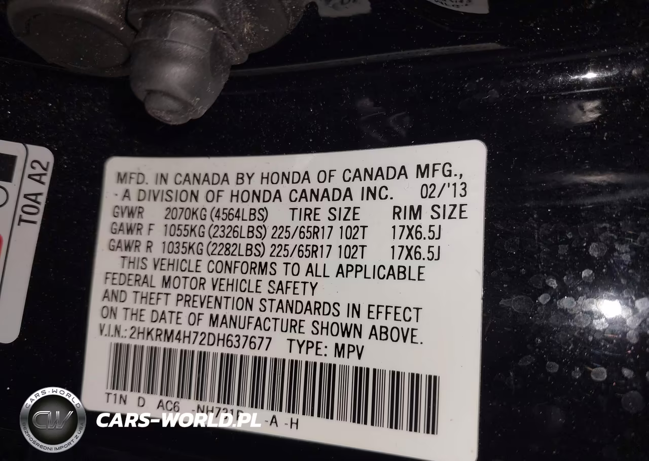 2013 Honda Cr-V Ex-L VIN:2HKRM4H72DH637677 - 9