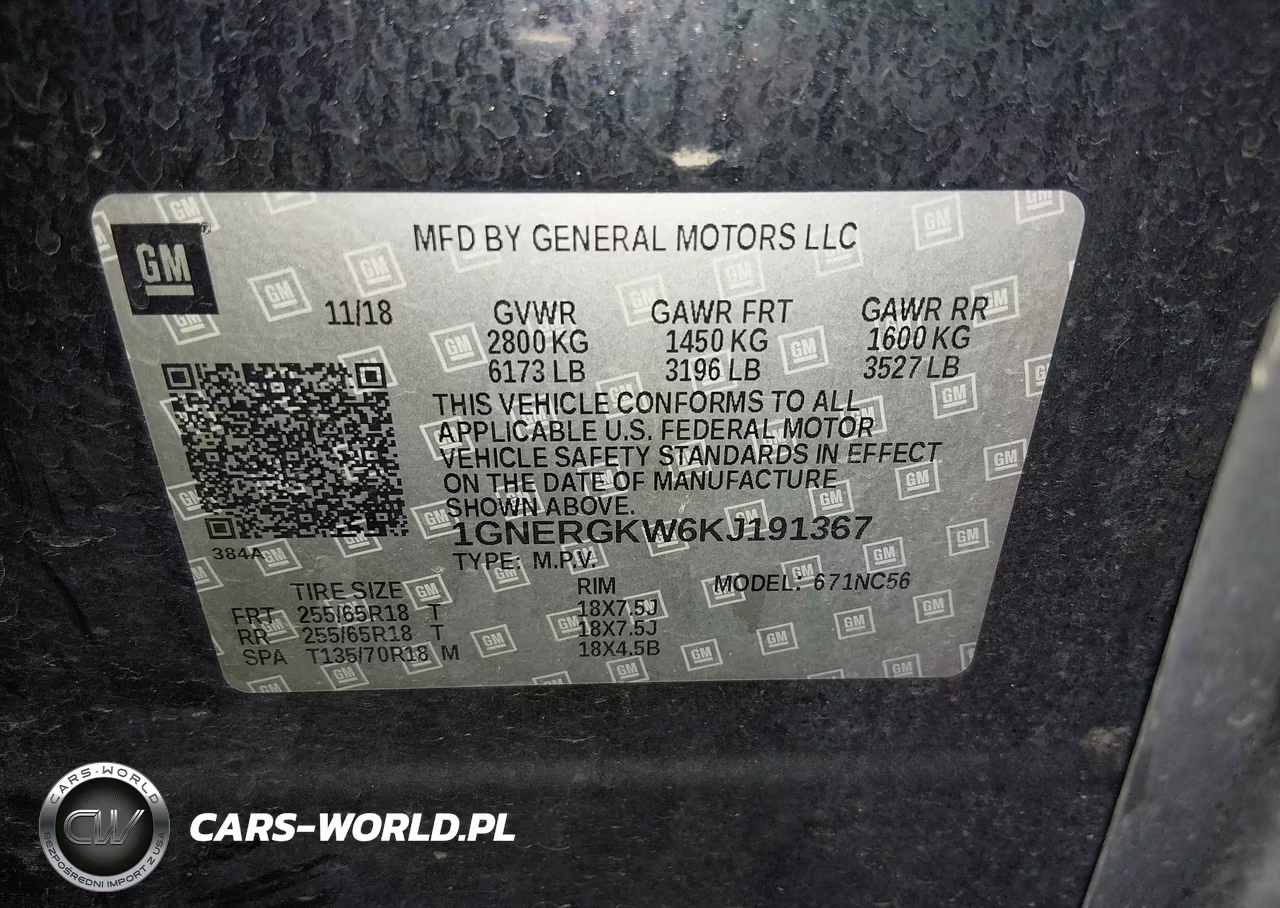 2019 Chevrolet Traverse 1Lt VIN:1GNERGKW6KJ191367 - 9