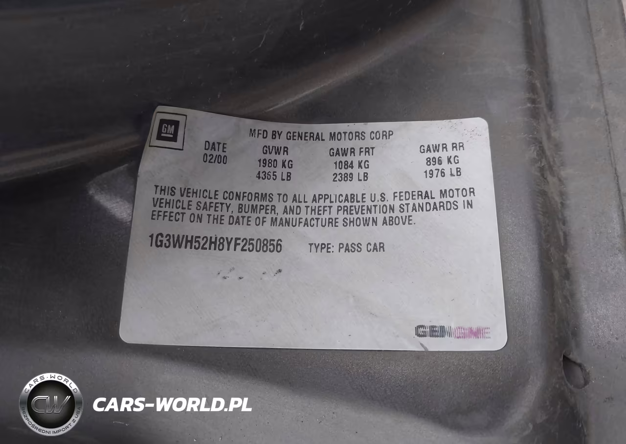 2000 Oldsmobile Intrigue Gx VIN:1G3WH52H8YF250856 - 9