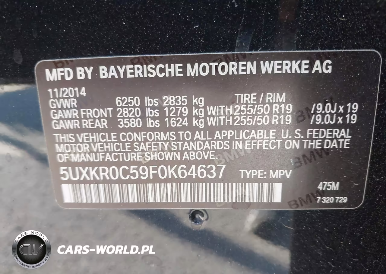 2015 BMW X5 xDrive35I VIN:5UXKR0C59F0K64637 - 9