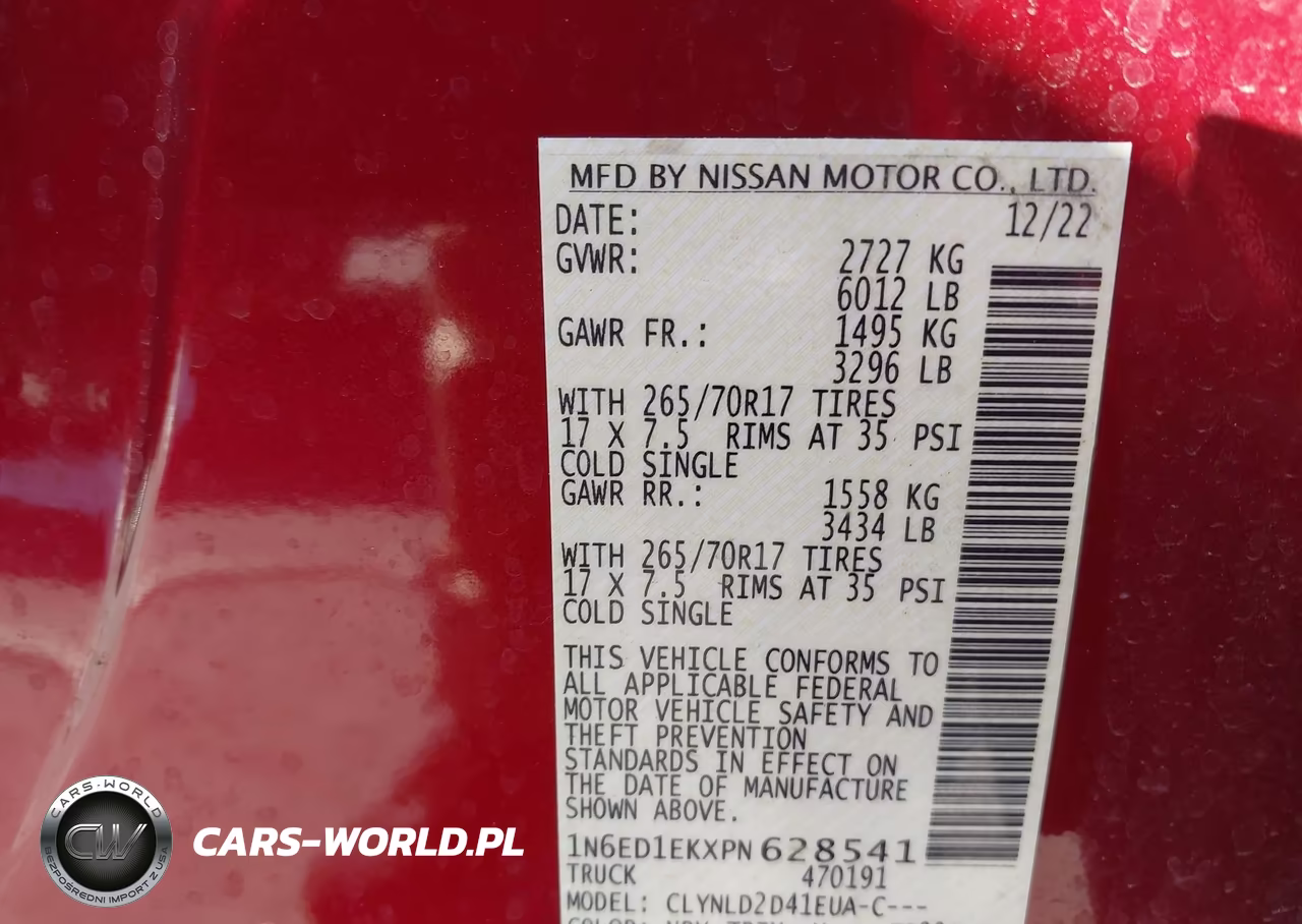 2023 Nissan Frontier Pro-4X 4X4 VIN:1N6ED1EKXPN628541 - 9